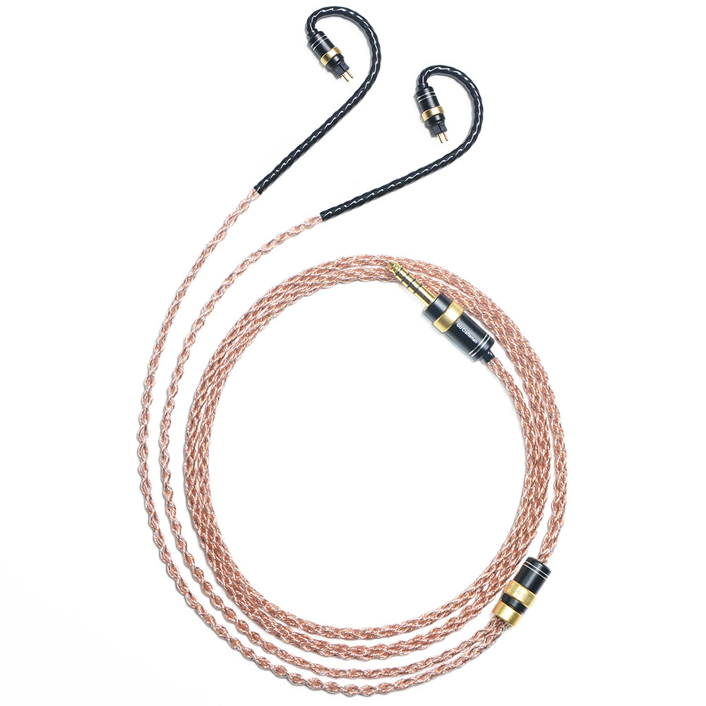 0.78mm 2-Pin 6N Single-Crystal Copper and Graphene Hybrid-Braided IEM Upgrade Cable for 64 Audio Solo, U4s, Volur, U12t, U18t, Vision Ears VE2, VE3.2, VE4.2, VE5, VE6, Astell&Kern STELLA, LUNA, XIO, NOVUS, AURA, ODYSSEY, Diana, Empire Ears Raven, VAL