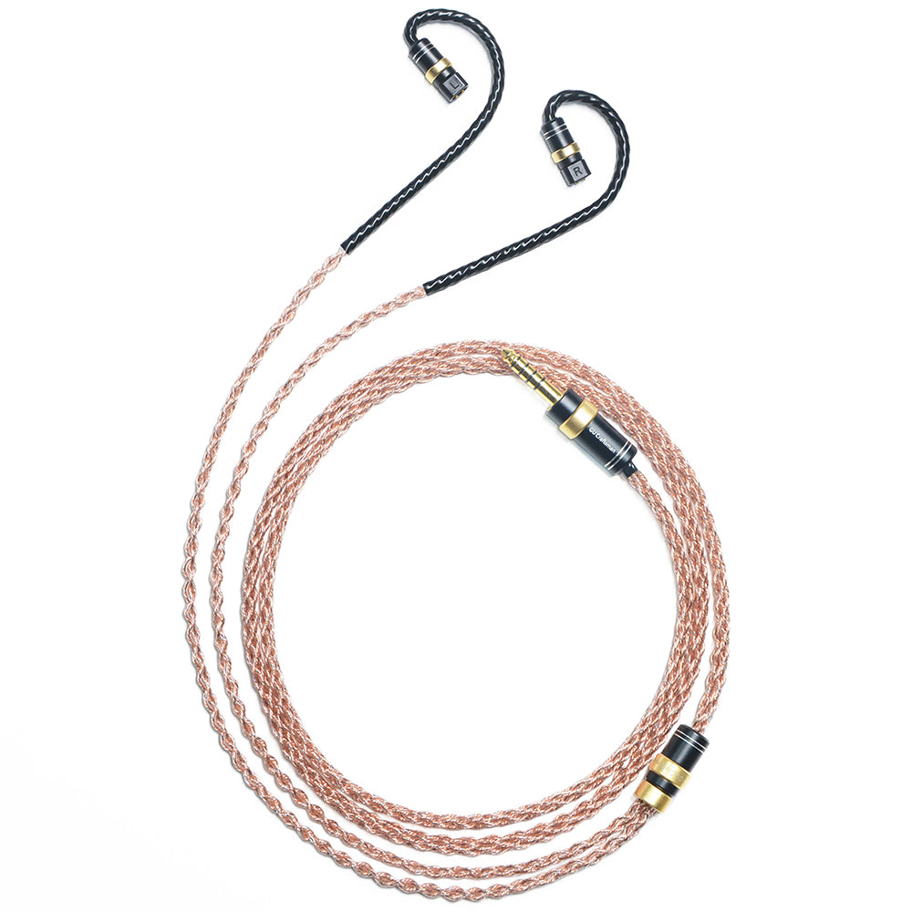 6N Single-Crystal Copper and Graphene Hybrid-Braided IEM Upgrade Cable for QDC Anole V14, Anole VX, Anole V6, Gemini, Tiger, Folk, Debut, V3 II, 8Pro, 4Pro, Dmagic 3D, Fusion, Live, HiFi, MASTER