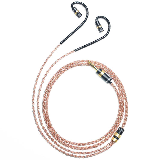 6N Single-Crystal Copper and Graphene Hybrid-Braided IEM Upgrade Cable for QDC Anole V14, Anole VX, Anole V6, Gemini, Tiger, Folk, Debut, V3 II, 8Pro, 4Pro, Dmagic 3D, Fusion, Live, HiFi, MASTER