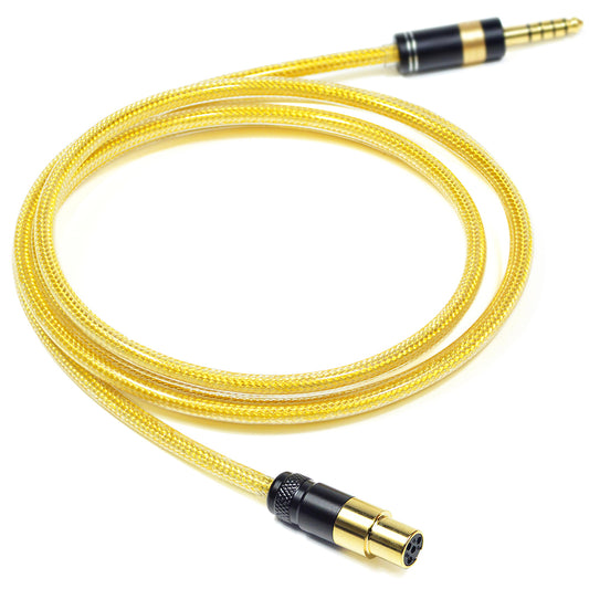 4-Pin Mini XLR 6N Silver-Plated Oxygen-Free Copper Headpnone Upgrade Cable with Metal Shielding Layer for SENNHEISER HD490 PRO, HD490 PRO Plus, HD480 PRO, HD480 PRO Plus