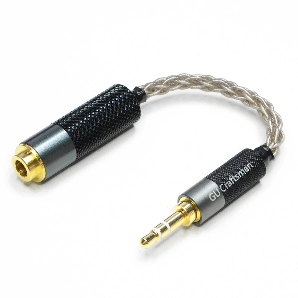 6N Single-Crystal Silver Adapter Cable, High-Fidelity 2.5mm/3.5mm/4.4mm Audio Converter