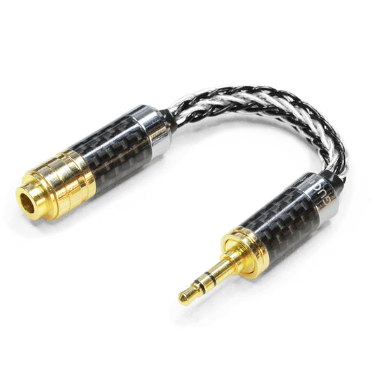 7N Single-Crystal Silver and Copper Hybrid-Braided Adapter Cable, High-Fidelity 2.5mm/3.5mm/4.4mm Audio Converter