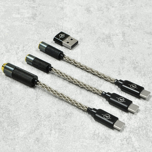 6N Single-Crystal Silver Type-C to 2.5mm/3.5mm/4.4mm Female Adapter Cable for All Smart Audio Players/Devices with Type-C Ports