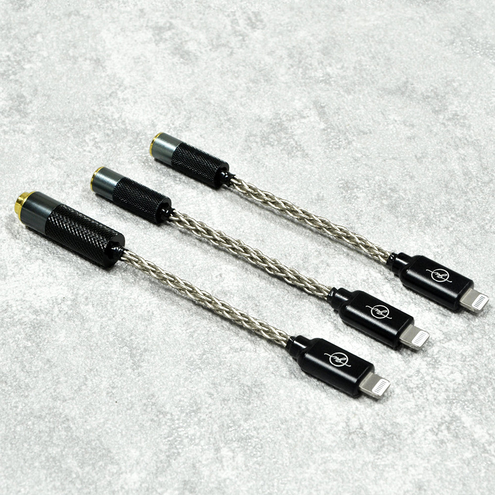 6N Single-Crystal Silver Lightning to 2.5mm/3.5mm/4.4mm Female Adapter Cable for iPhone 14 and Earlier Models