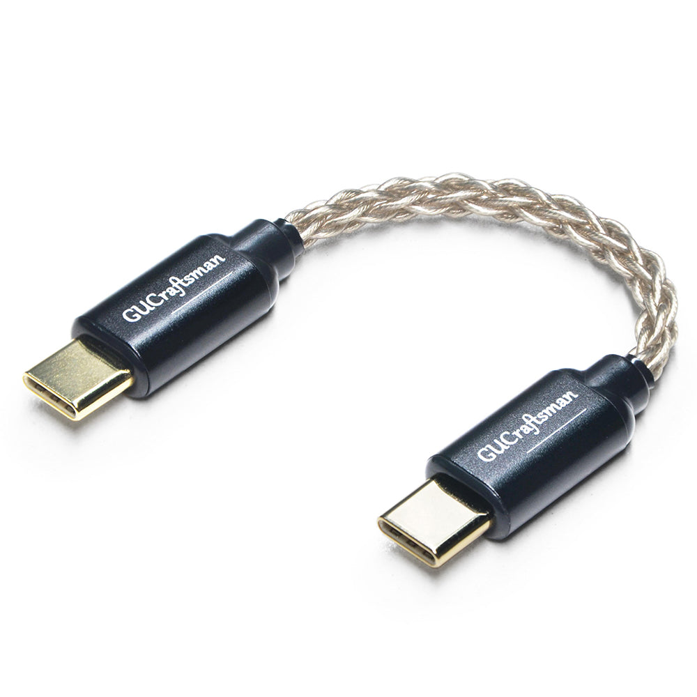 6N Single-Crystal Silver Type-C to Type-C DAC Amplifier Cable for All Smart Audio Players/Devices with Type-C Ports