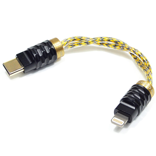 6N Silver-Plated Oxygen-Free Copper Lightning to Type-C DAC Amplifier（AMP）Cable with Metal Shielding Layer for for iPhone 14 and Earlier Models