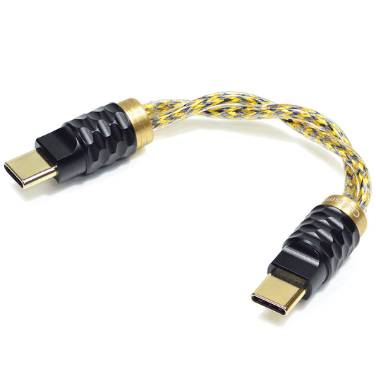6N Silver-Plated Oxygen-Free Copper Type-C to Type-C DAC Amplifier（AMP）Cable with Metal Shielding Layer for All Smart Audio Players/Devices with Type-C Ports