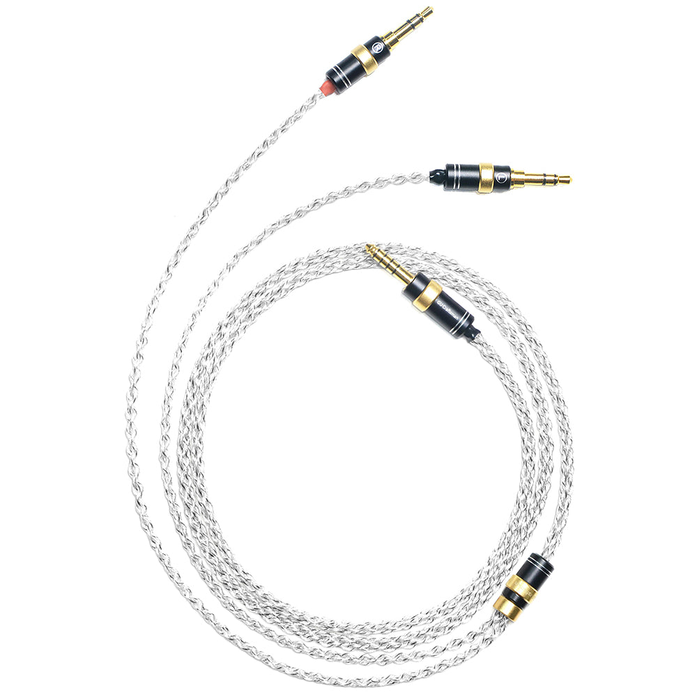 6N Single-Crystal Silver and Graphene Hybrid-Braided Headphone Upgrade Cable for Beyerdynamic T1, T1 Ⅱ, T1 Ⅲ, T5 Ⅱ, T5 Ⅲ, Amiron home, Denon AH-D9200, Astell&Kern AK T1P, AK T5P