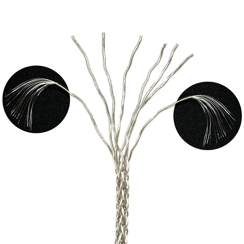 Dual 2.5mm 6N Single-Crystal Silver Headphone Upgrade Cable for OPPO PM-1, PM-2, HIFIMAN (Legacy Models)