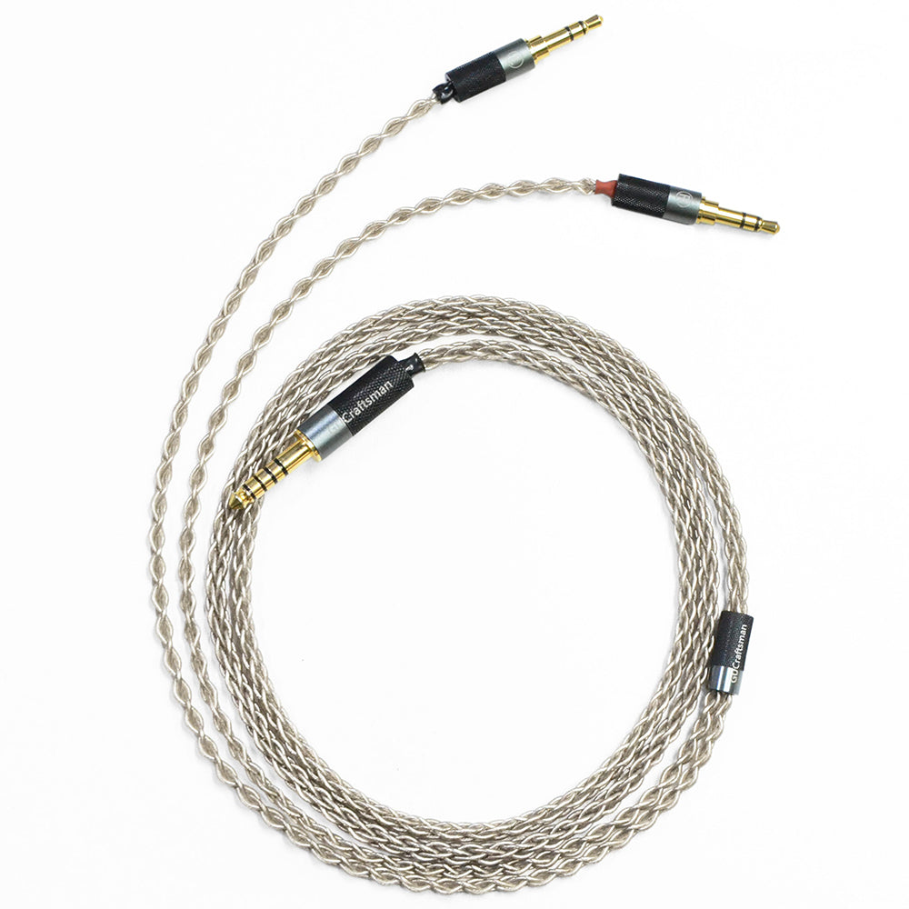 6N Single-Crystal Silver Headphone Upgrade Cable for Beyerdynamic T1, T1 Ⅱ, T1 Ⅲ, T5 Ⅱ, T5 Ⅲ, Amiron home, Denon AH-D9200, Astell&Kern AK T1P, AK T5P