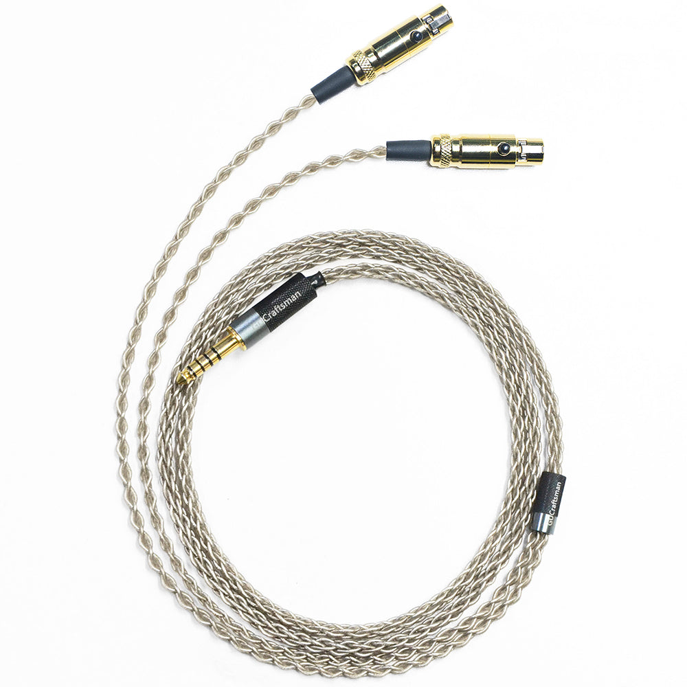 8-Core Mini 4-Pin XLR 6N Single-Crystal Silver Headphone Upgrade Cable for Audeze LCD-X, LCD-XC, LCD-2, LCD-3, LCD-5, LCD-MX4, MM-500, GRADO HP100 SE, Signature S750, Kennerton Thekk, Vali, MEZE EMPYREAN II, Elite