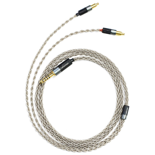 6N Single-Crystal Silver Headphone Upgrade Cable for Audio-Technica ATH-AWAS, ATH-AWKT, ATH-MSR7B, ATH-ESW990H, ATH-ESW950, ATH-AP2000Ti, ATH-AWKG, ATH-L5000, ATH-SR9, ATH-ADX5000, ATH-WP900
