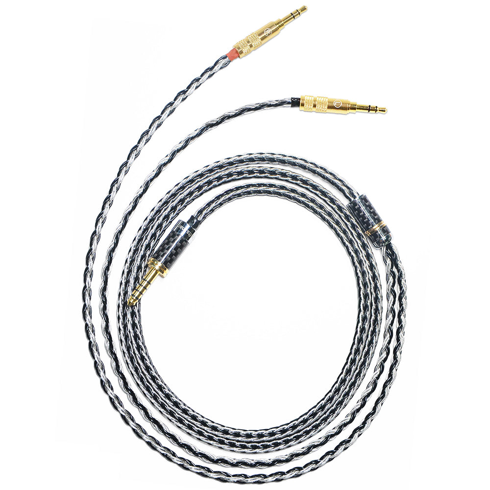7N Single Crystal Silver&Copper Hybrid Braided Headphone Upgrade Cable for Beyerdynamic T1, T1 Ⅱ, T1 Ⅲ, T5 Ⅱ, T5 Ⅲ, Amiron home, Denon AH-D9200, Astell&Kern AK T1P, AK T5P