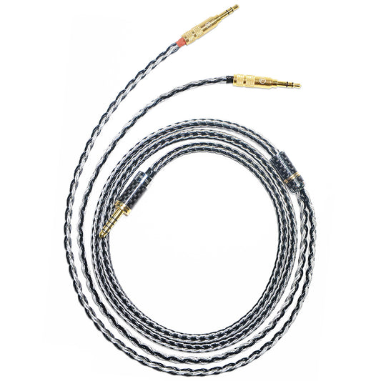 7N Single Crystal Silver&Copper Hybrid Braided Headphone Upgrade Cable for Beyerdynamic T1, T1 Ⅱ, T1 Ⅲ, T5 Ⅱ, T5 Ⅲ, Amiron home, Denon AH-D9200, Astell&Kern AK T1P, AK T5P