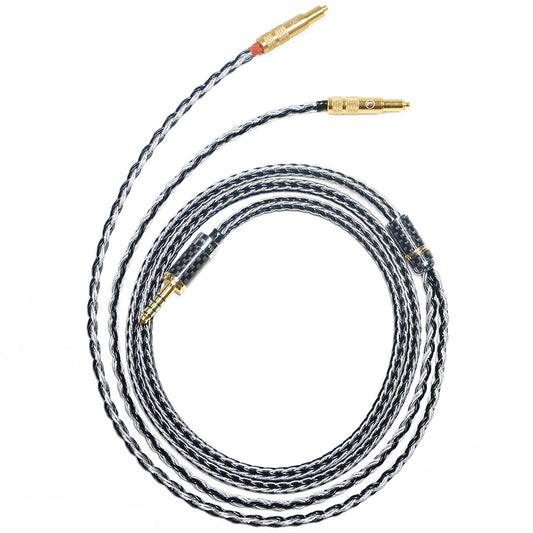 7N Single Crystal Silver&Copper Hybrid Braided Headphone Upgrade Cable for Shure SRH1440, SRH1540, SRH1840