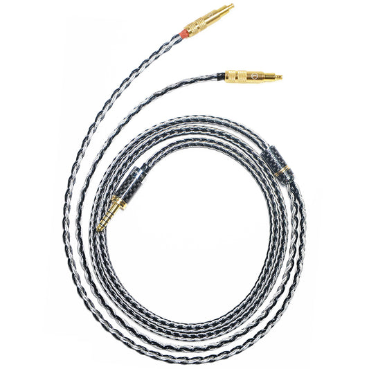 7N Single Crystal Silver&Copper Hybrid Braided Headphone Upgrade Cable for Audio-Technica ATH-AWAS, ATH-AWKT, ATH-MSR7B, ATH-ESW990H, ATH-ESW950, ATH-AP2000Ti, ATH-AWKG, ATH-L5000, ATH-SR9, ATH-ADX5000, ATH-WP900
