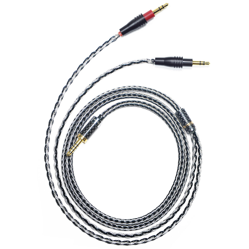 7N Single Crystal Silver&Copper Hybrid Braided Headphone Upgrade Cable for TAGO Studio T3-01, T3-01-MD, T3-03