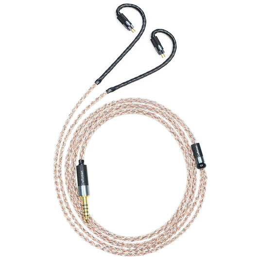 0.78mm 2-Pin 5N Oxygen-Free Copper and Graphene Hybrid-Braided IEM Upgrade Cable for 64 Audio Solo, U4s, Volur, U12t, U18t, Vision Ears VE2, VE3.2, VE4.2, VE5, VE6, Astell&Kern STELLA, LUNA, XIO, NOVUS, AURA, ODYSSEY, Diana, Empire Ears Raven, VALKYR