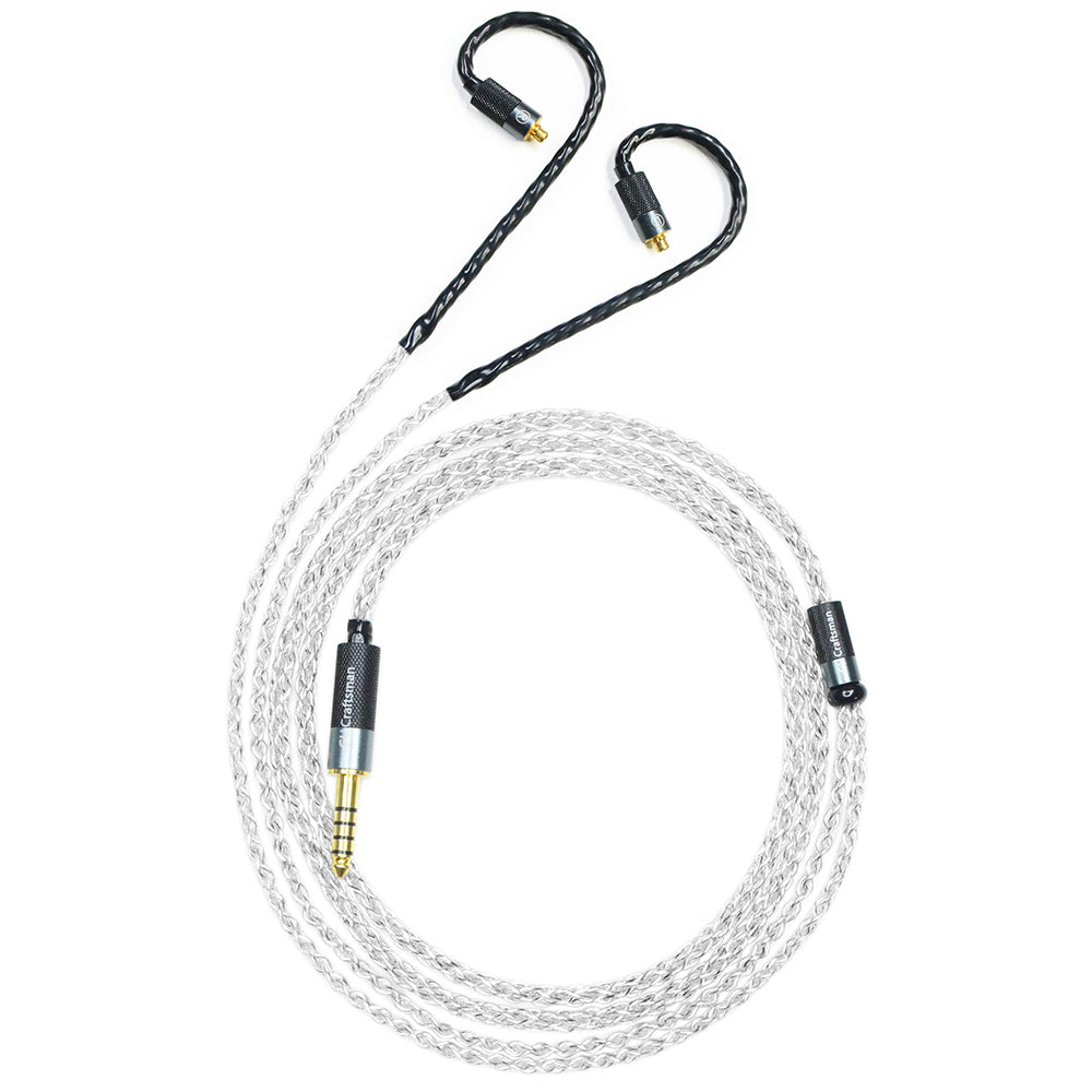 MMCX 5N Silver-Plated Oxygen-Free Copper and Graphene Hybrid-Braided IEM Upgrade Cable for SHURE SE846, SE535, Beyerdynamic DT 70 IE, DT 71 IE, DT 72 IE, DT 73 IE, Astell&Kern AK T9iE, AK T8iE Mk II, AK T8iE, Campfire Audio Iris, Grand Luna, Clara, A