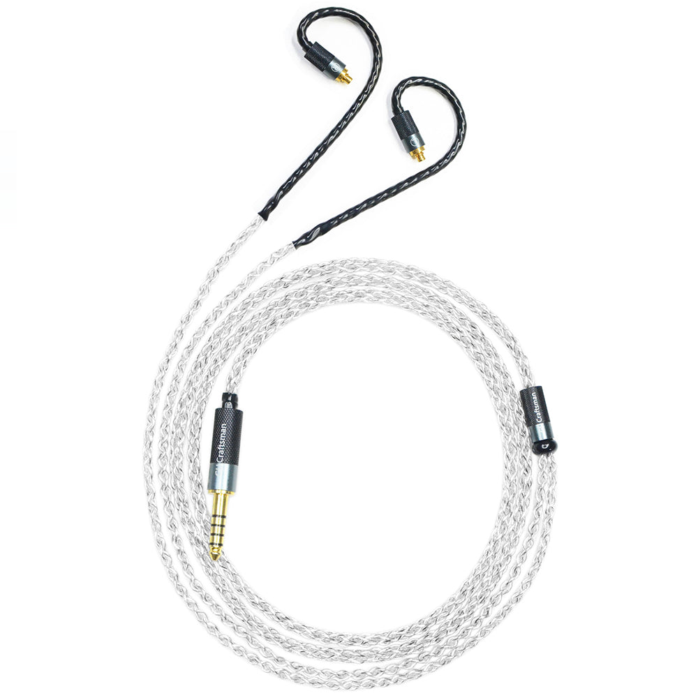 5N Silver-Plated Oxygen-Free Copper and Graphene Hybrid-Braided IEM Upgrade Cable for SENNHEISER IE200, IE300, IE600, IE900