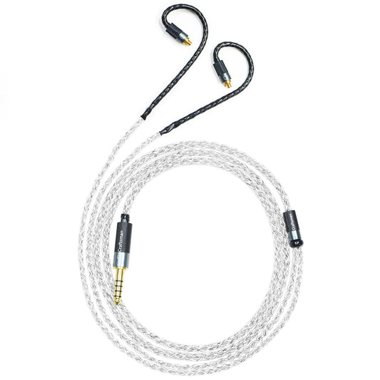 5N Silver-Plated Oxygen-Free Copper and Graphene Hybrid-Braided IEM Upgrade Cable for SENNHEISER IE200, IE300, IE600, IE900