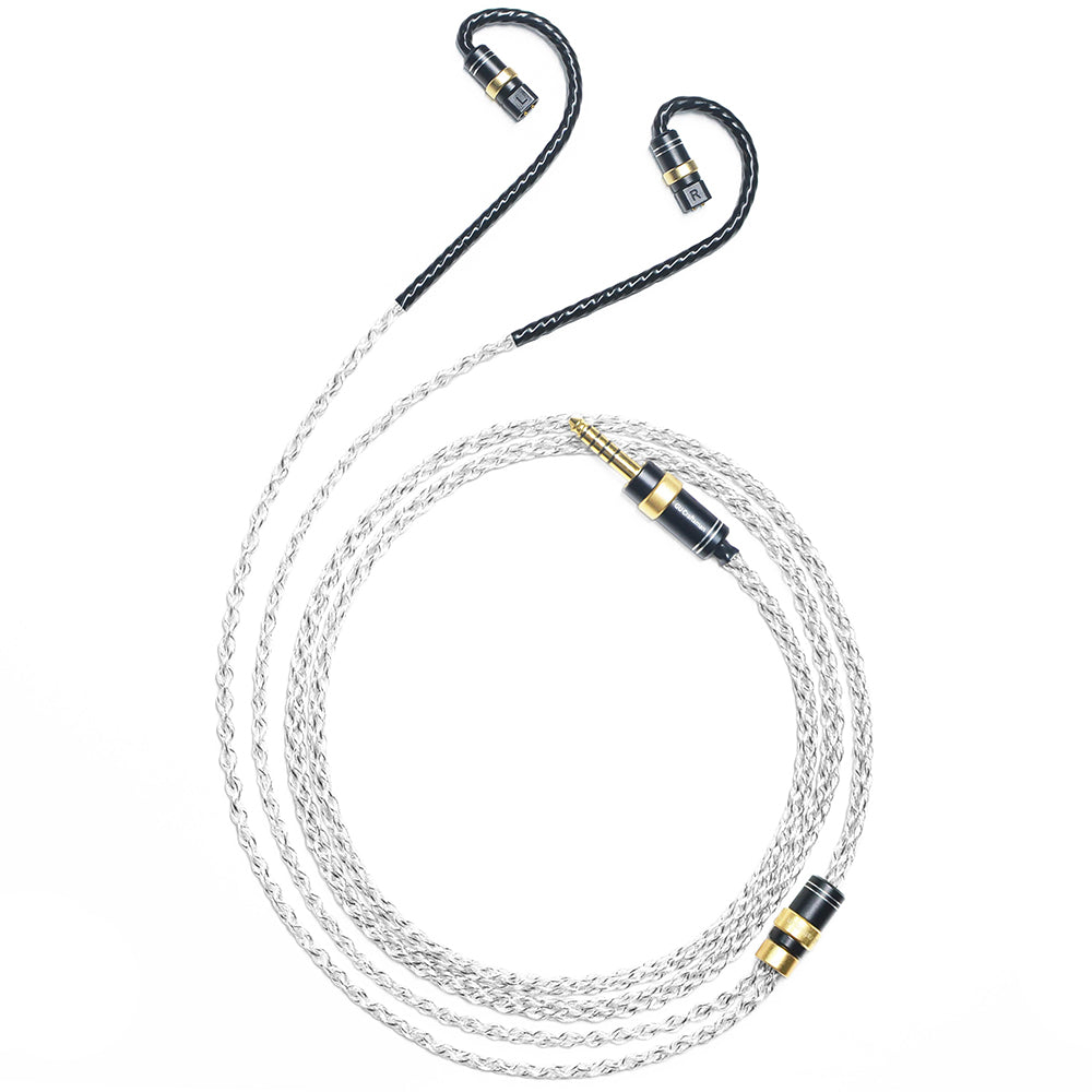 6N Single-Crystal Silver and Graphene Hybrid-Braided IEM Upgrade Cable for QDC Anole V14, Anole VX, Anole V6, Gemini, Tiger, Folk, Debut, V3 II, 8Pro, 4Pro, Dmagic 3D, Fusion, Live, HiFi, MASTER