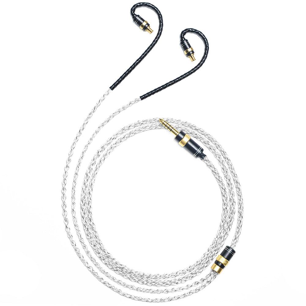 6N Single-Crystal Silver and Graphene Hybrid-Braided IEM Upgrade Cable for Audio-Technica ATH-LS300is, ATH-LS400is, ATH-LS200is, ATH-E70, ATH-E50, ATH-E40, ATH-LS70is