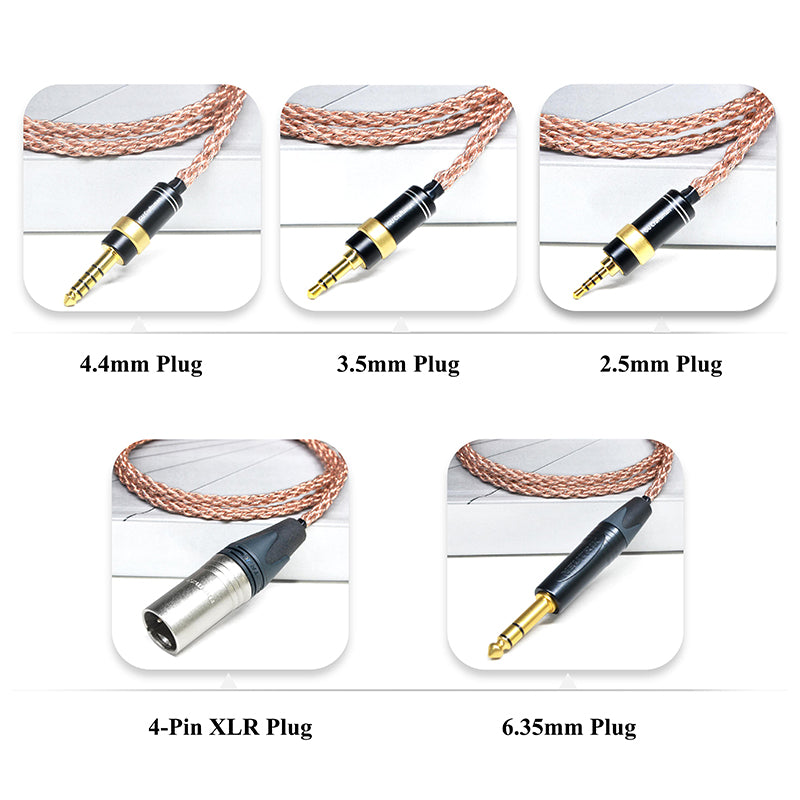 6N Single-Crystal Copper and Graphene Hybrid-Braided Headphone Upgrade Cable for Focal Utopia