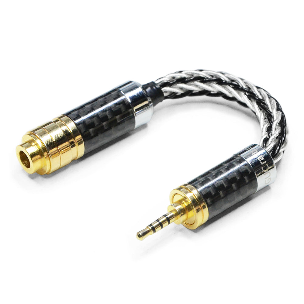 7N Single-Crystal Silver and Copper Hybrid-Braided Adapter Cable, High-Fidelity 2.5mm/3.5mm/4.4mm Audio Converter