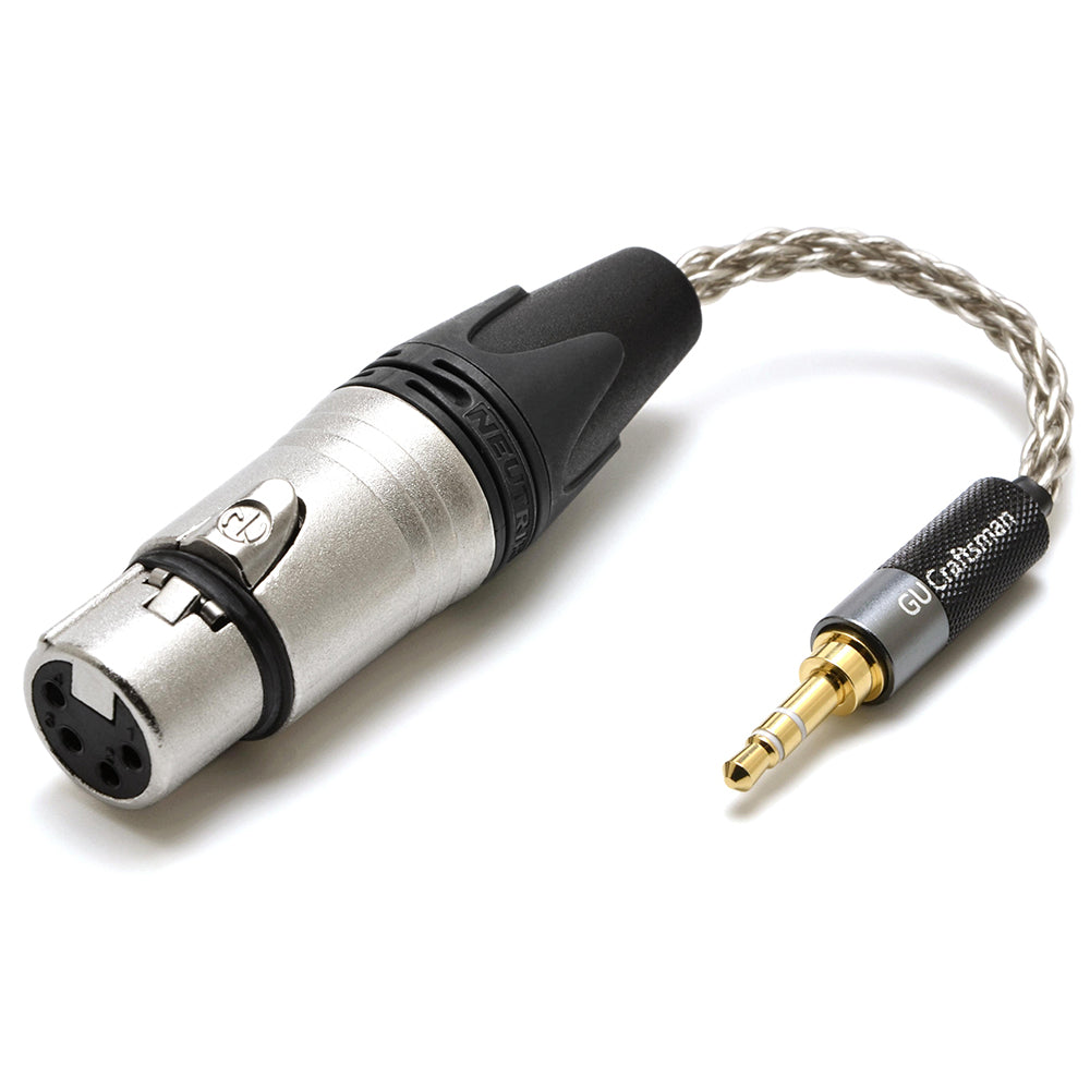6N Single Crystal Silver Adapter Cable – 2.5mm/3.5mm/4.4mm/6.35mm Male to 4-Pin XLR Female Audio Converter