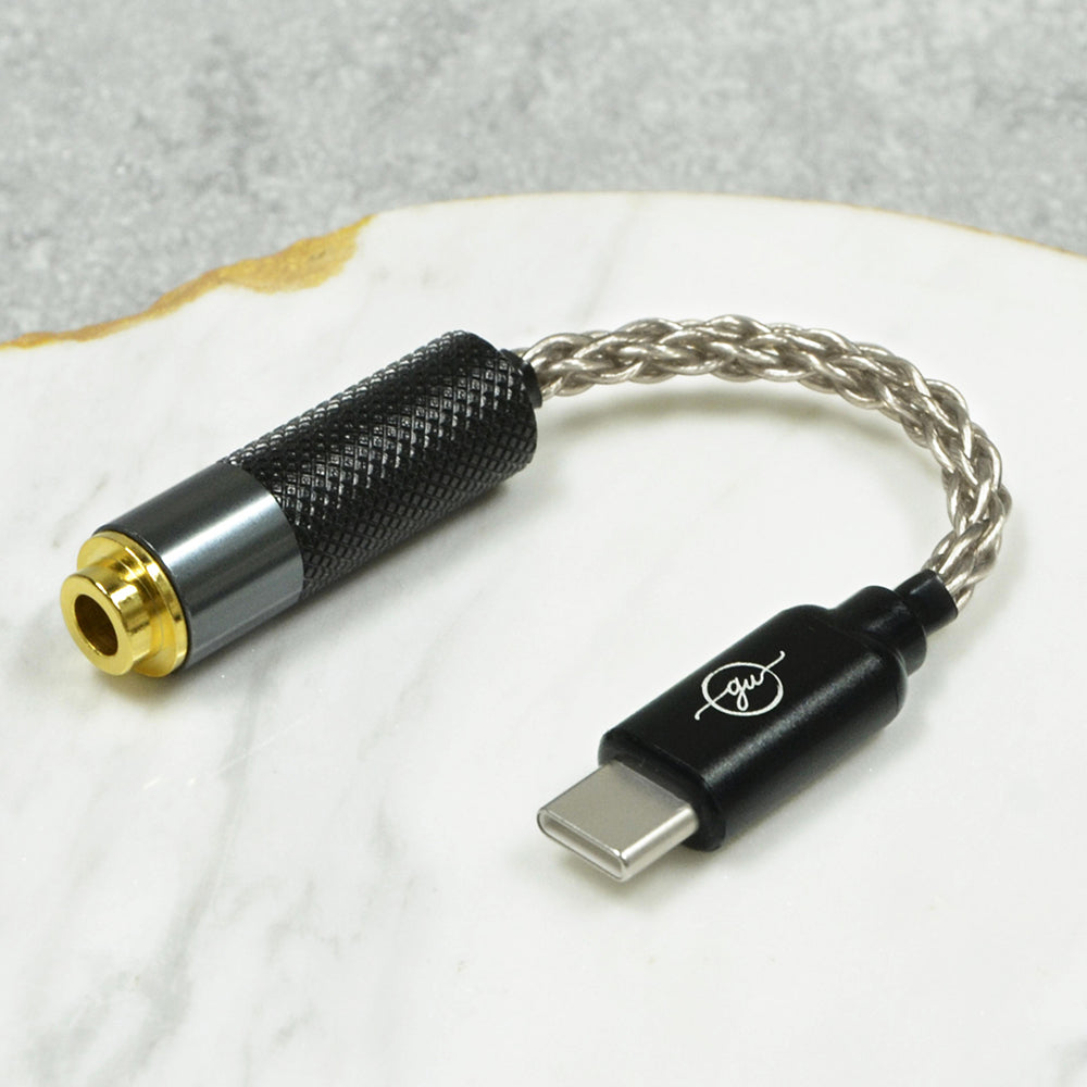 6N Single-Crystal Silver Type-C to 2.5mm/3.5mm/4.4mm Female Adapter Cable for All Smart Audio Players/Devices with Type-C Ports