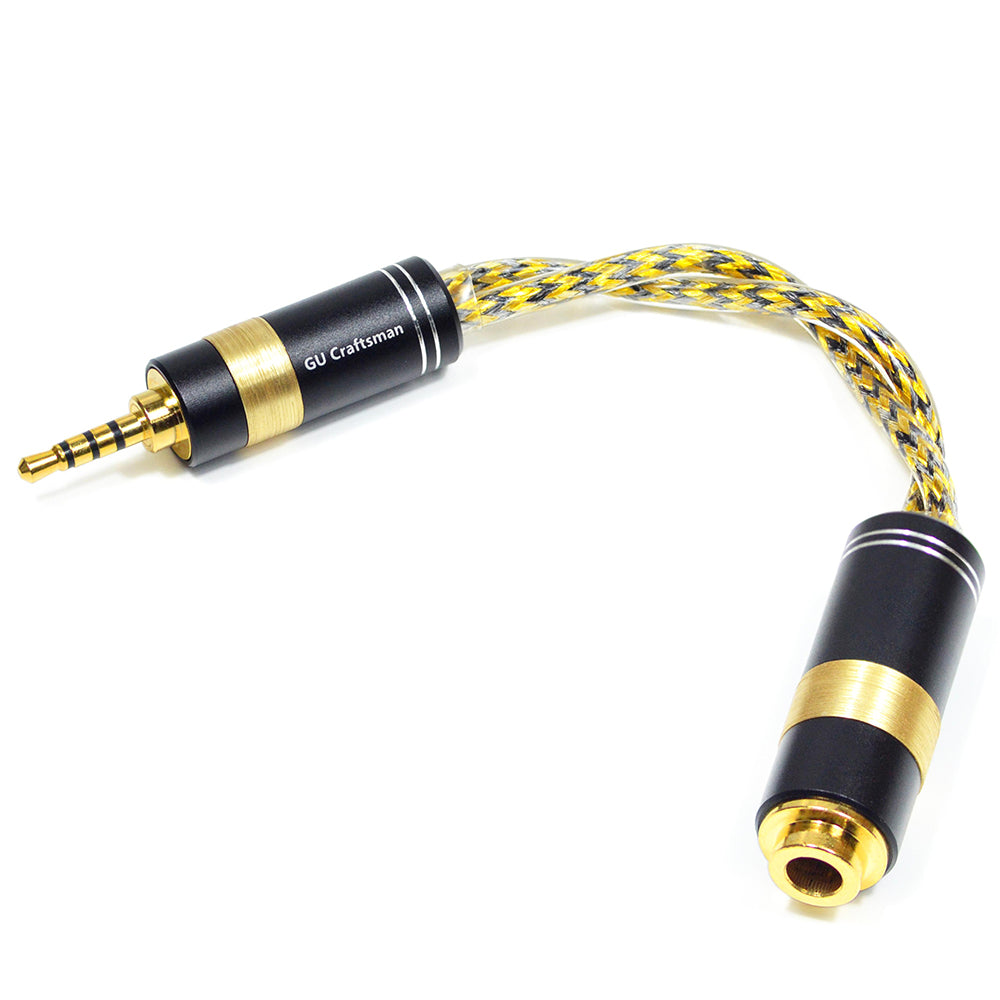 6N Silver-Plated Oxygen-Free Copper Adapter Cable with Metal Shielding Layer, High-Fidelity 2.5mm/3.5mm/4.4mm Audio Converter