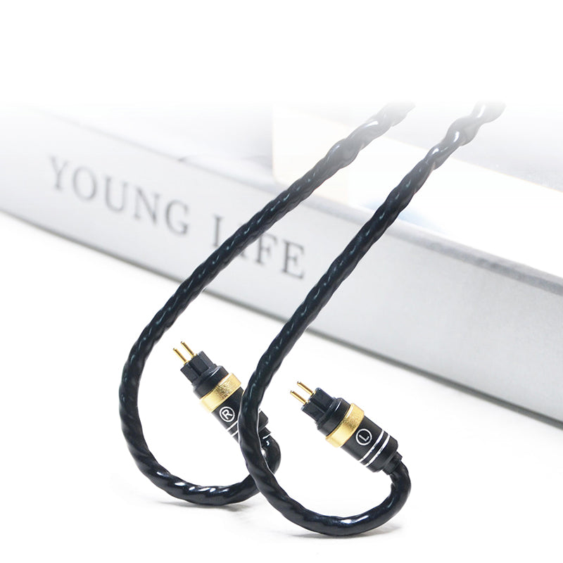 0.78mm 2-Pin 6N Single-Crystal Silver and Graphene Hybrid-Braided IEM Upgrade Cable for 64 Audio Solo, U4s, Volur, U12t, U18t, Vision Ears VE2, VE3.2, VE4.2, VE5, VE6, Astell&Kern STELLA, LUNA, XIO, NOVUS, AURA, ODYSSEY, Diana, Empire Ears Raven, VAL