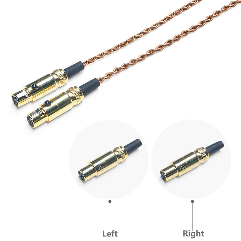 Mini 4-Pin XLR 6N Single-Crystal Copper Headphone Upgrade Cable for Audeze LCD-X, LCD-XC, LCD-2, LCD-3, LCD-5, LCD-MX4, MM-500, GRADO HP100 SE, Signature S750, Kennerton Thekk, Vali, MEZE EMPYREAN II, Elite