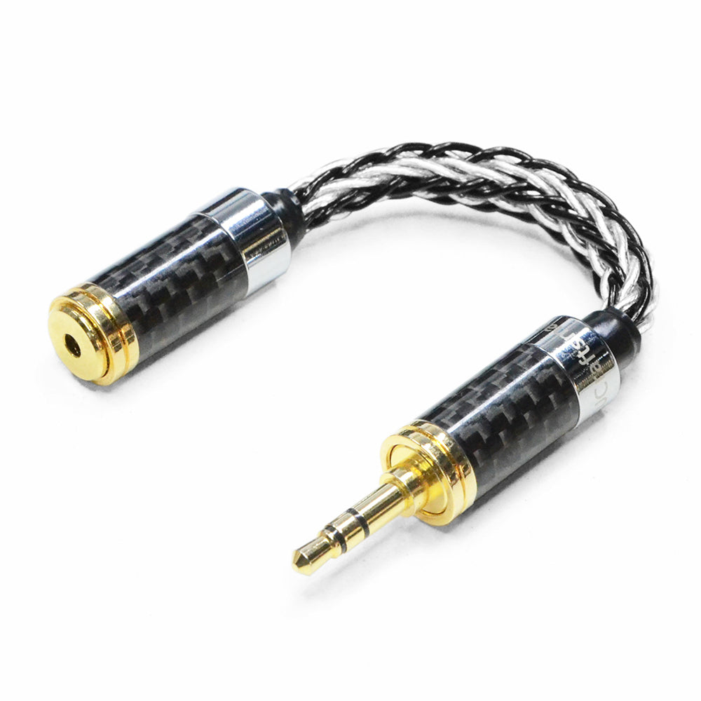 7N Single-Crystal Silver and Copper Hybrid-Braided Adapter Cable, High-Fidelity 2.5mm/3.5mm/4.4mm Audio Converter