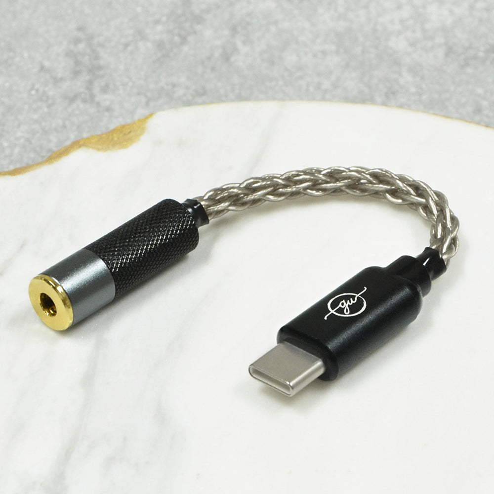 6N Single-Crystal Silver Type-C to 2.5mm/3.5mm/4.4mm Female Adapter Cable for All Smart Audio Players/Devices with Type-C Ports