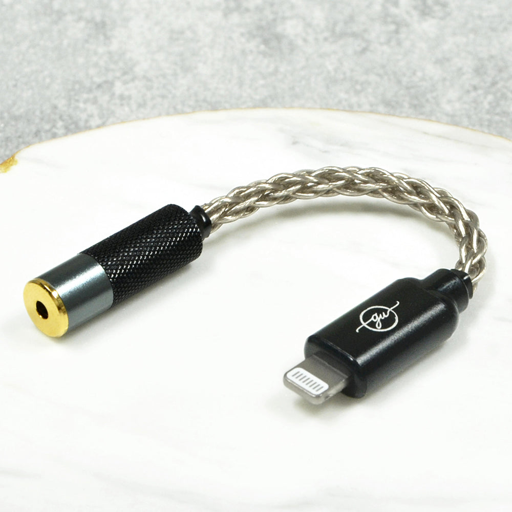 6N Single-Crystal Silver Lightning to 2.5mm/3.5mm/4.4mm Female Adapter Cable for iPhone 14 and Earlier Models