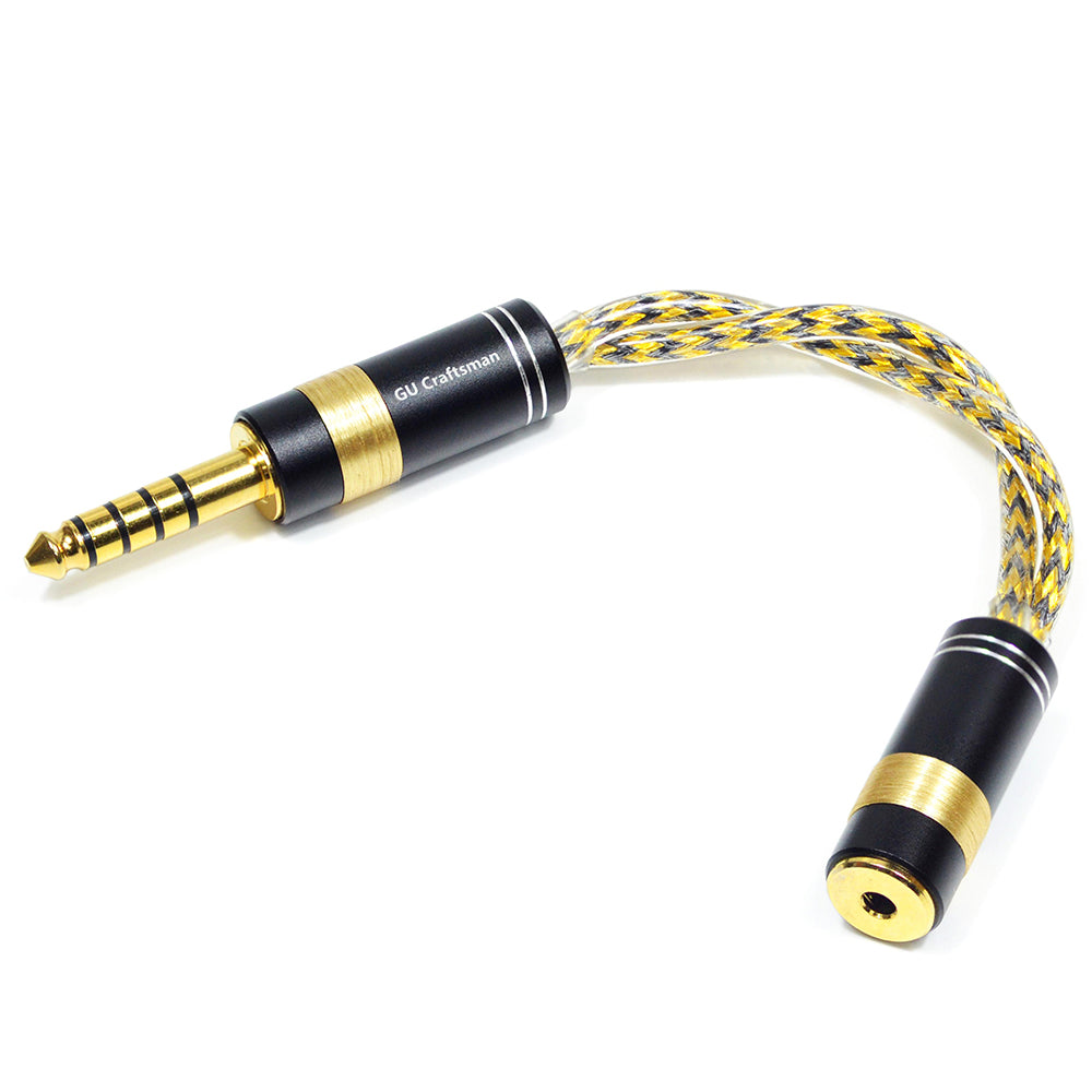 6N Silver-Plated Oxygen-Free Copper Adapter Cable with Metal Shielding Layer, High-Fidelity 2.5mm/3.5mm/4.4mm Audio Converter
