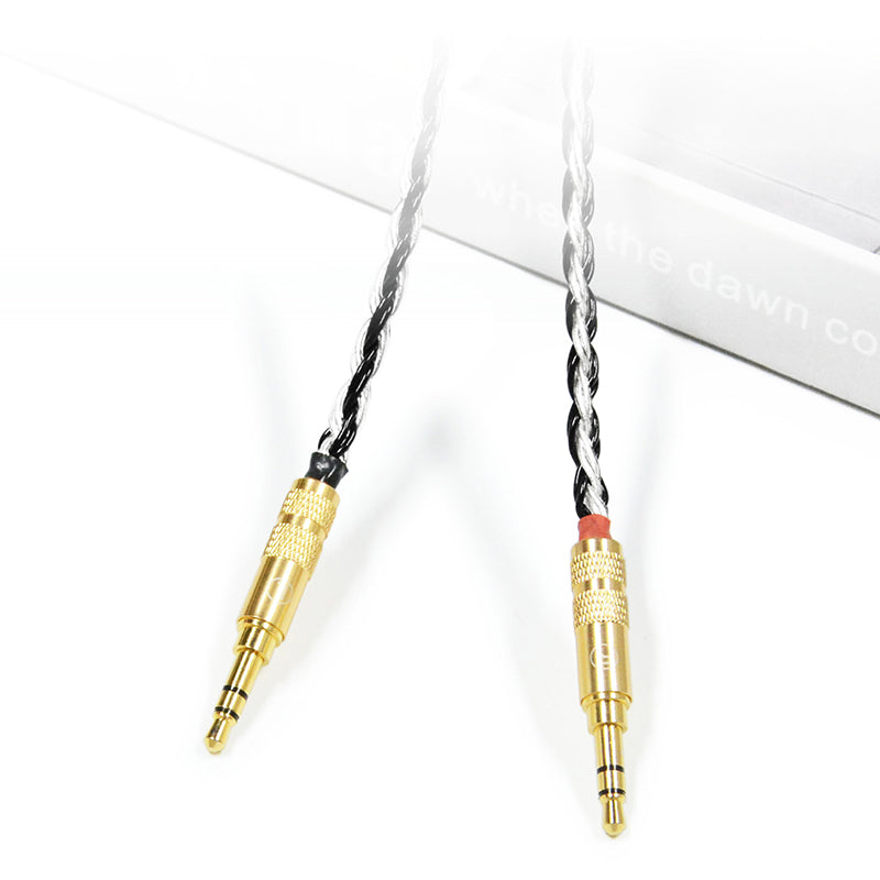 7N Single Crystal Silver&Copper Hybrid Braided Headphone Upgrade Cable for Beyerdynamic T1, T1 Ⅱ, T1 Ⅲ, T5 Ⅱ, T5 Ⅲ, Amiron home, Denon AH-D9200, Astell&Kern AK T1P, AK T5P