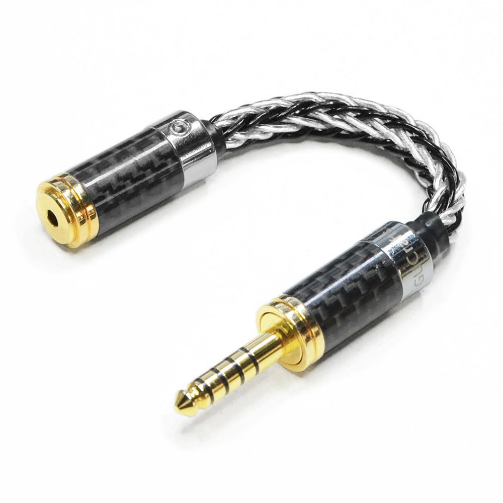 7N Single-Crystal Silver and Copper Hybrid-Braided Adapter Cable, High-Fidelity 2.5mm/3.5mm/4.4mm Audio Converter
