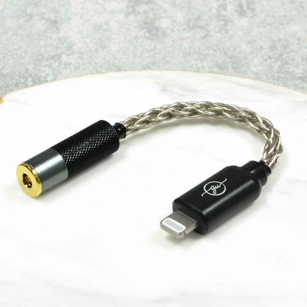 6N Single-Crystal Silver Lightning to 2.5mm/3.5mm/4.4mm Female Adapter Cable for iPhone 14 and Earlier Models