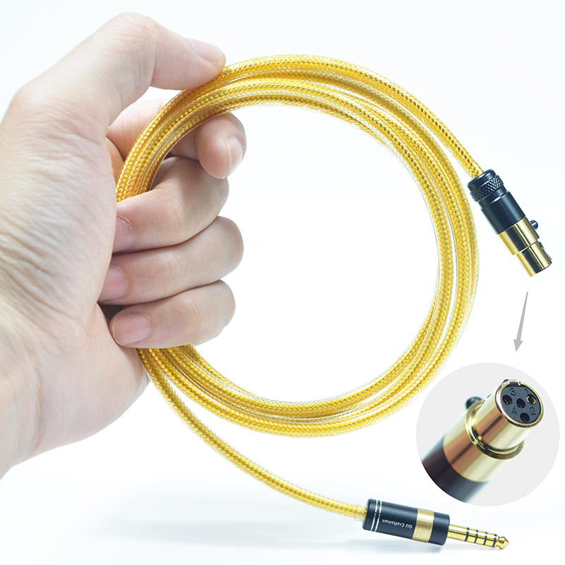 4-Pin Mini XLR 6N Silver-Plated Oxygen-Free Copper Headpnone Upgrade Cable with Metal Shielding Layer for SENNHEISER HD490 PRO, HD490 PRO Plus, HD480 PRO, HD480 PRO Plus