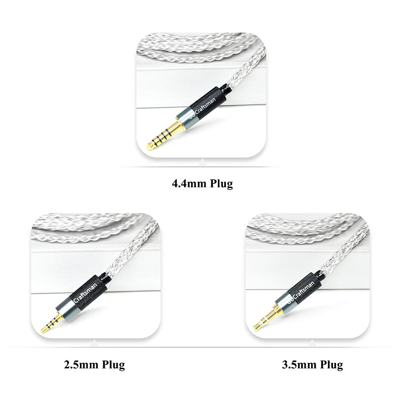 MMCX 5N Silver-Plated Oxygen-Free Copper and Graphene Hybrid-Braided IEM Upgrade Cable for SHURE SE846, SE535, Beyerdynamic DT 70 IE, DT 71 IE, DT 72 IE, DT 73 IE, Astell&Kern AK T9iE, AK T8iE Mk II, AK T8iE, Campfire Audio Iris, Grand Luna, Clara, A