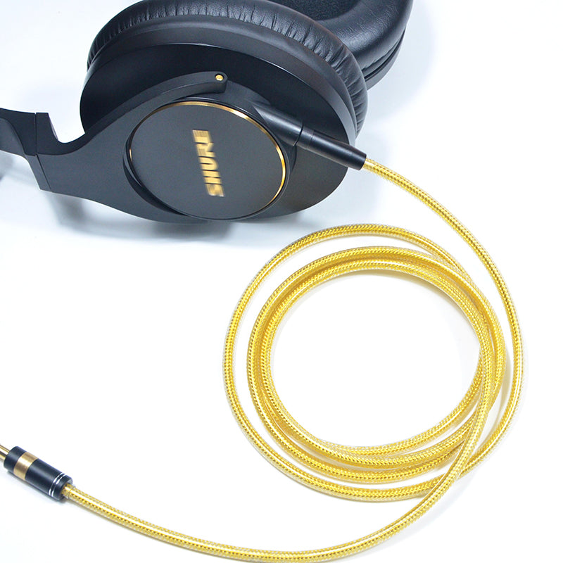 6N Silver-Plated Oxygen-Free Copper Headpnone Upgrade Cable with Metal Shielding Layer for SHURE SRH840A, SRH440A