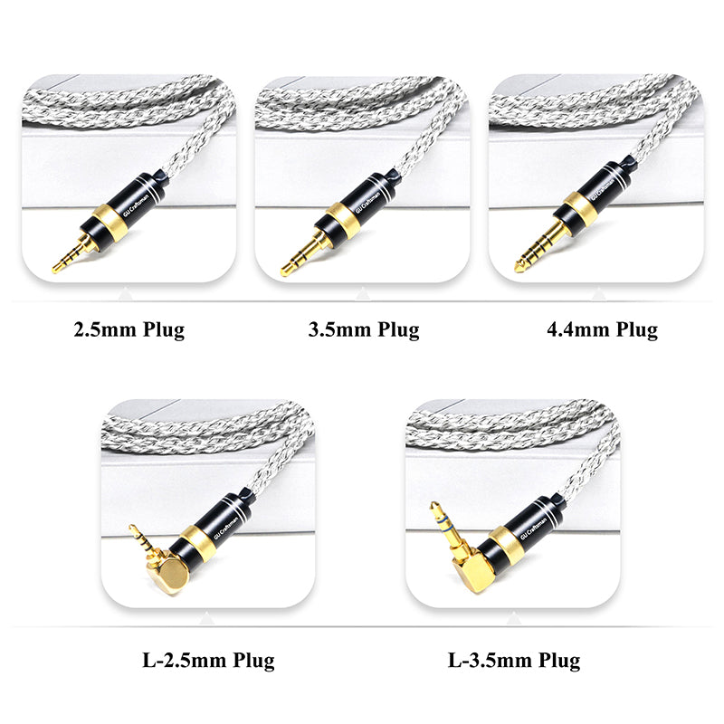 6N Single-Crystal Silver and Graphene Hybrid-Braided IEM Upgrade Cable for Audio-Technica ATH-LS300is, ATH-LS400is, ATH-LS200is, ATH-E70, ATH-E50, ATH-E40, ATH-LS70is