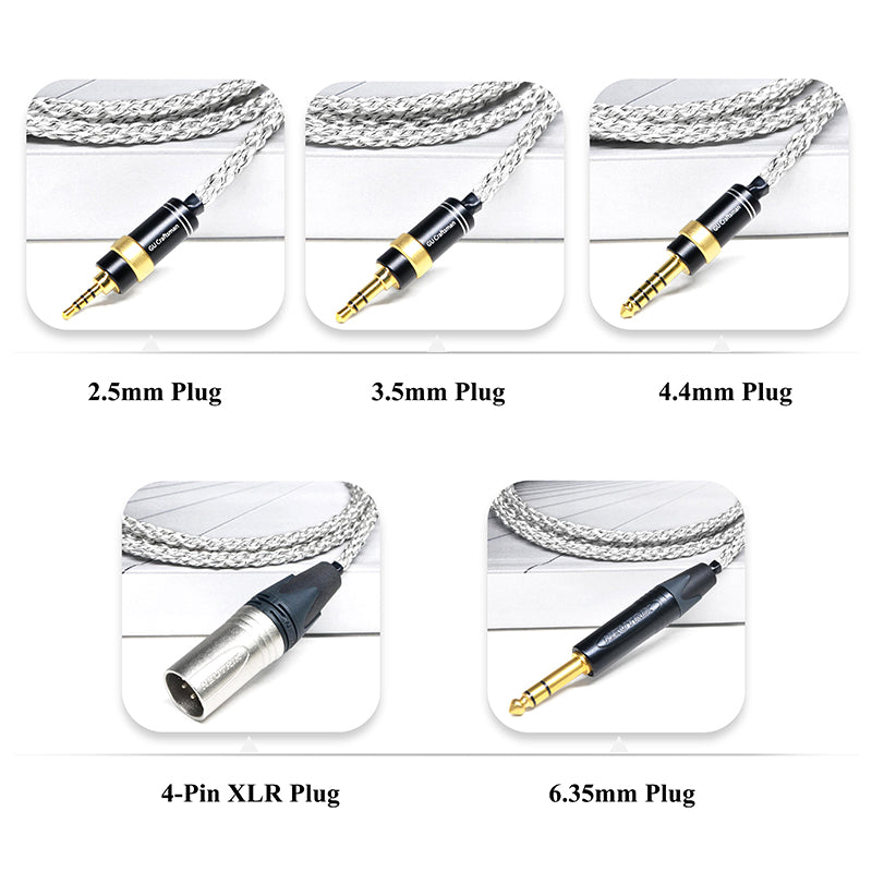 6N Single-Crystal Silver and Graphene Hybrid-Braided Headphone Upgrade Cable for Focal Utopia