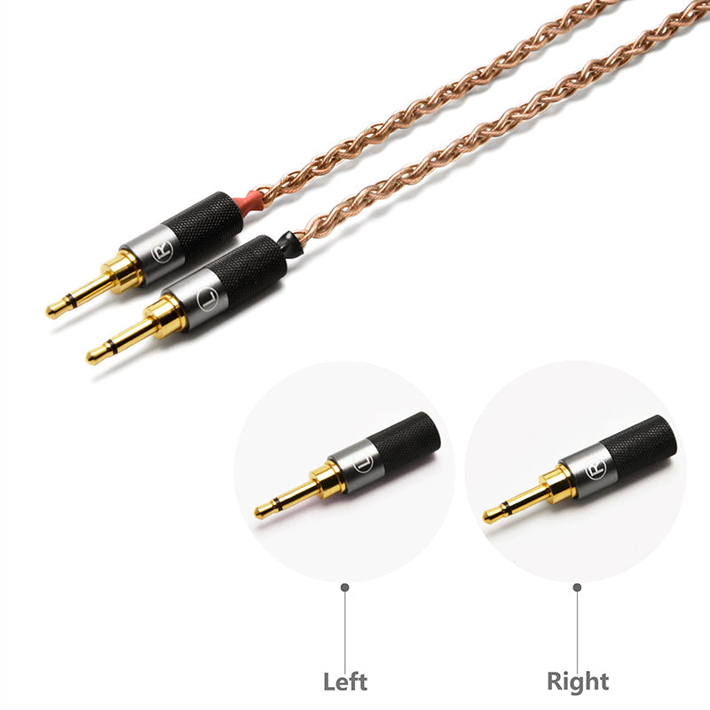 Dual 2.5mm 6N Single-Crystal Copper Headphone Upgrade Cable for OPPO PM-1, PM-2, HIFIMAN (Legacy Models)