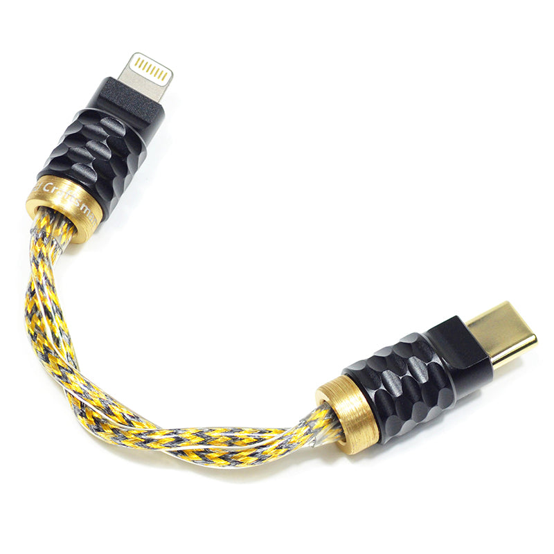 6N Silver-Plated Oxygen-Free Copper Lightning to Type-C DAC Amplifier（AMP）Cable with Metal Shielding Layer for for iPhone 14 and Earlier Models