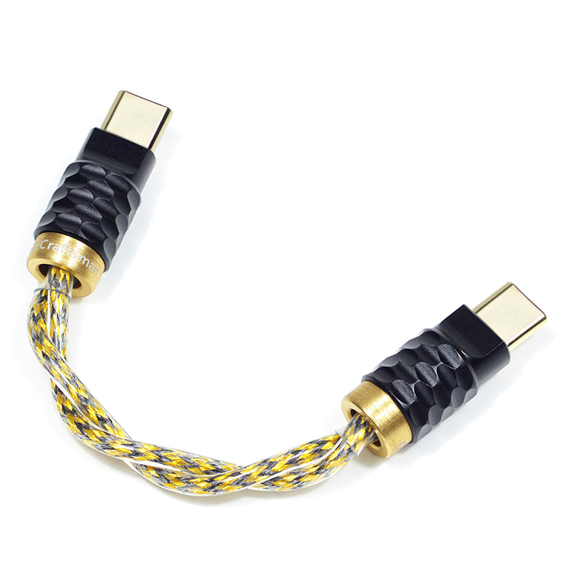 6N Silver-Plated Oxygen-Free Copper Type-C to Type-C DAC Amplifier（AMP）Cable with Metal Shielding Layer for All Smart Audio Players/Devices with Type-C Ports
