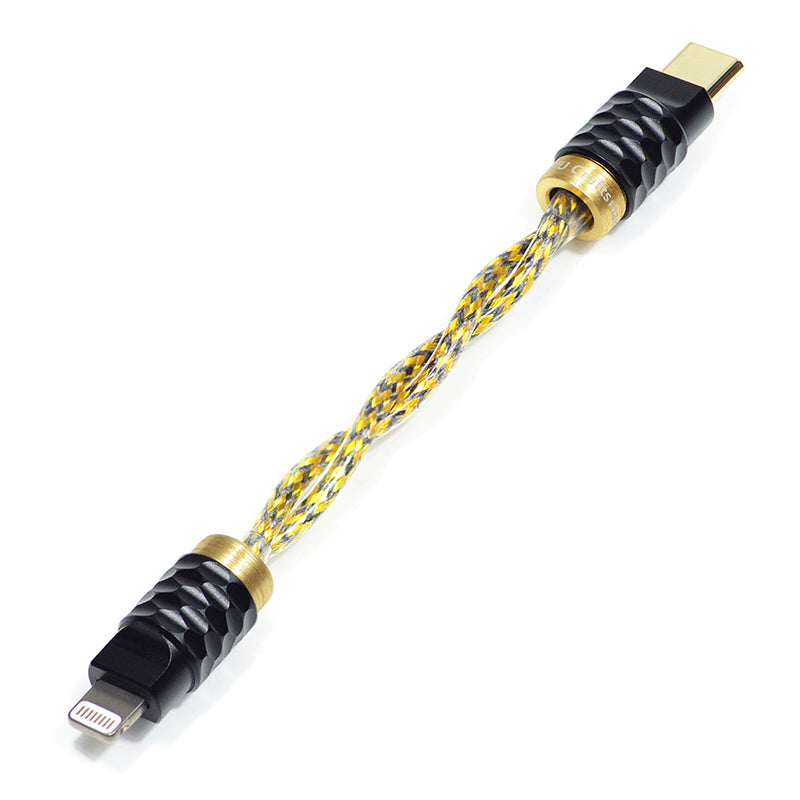 6N Silver-Plated Oxygen-Free Copper Lightning to Type-C DAC Amplifier（AMP）Cable with Metal Shielding Layer for for iPhone 14 and Earlier Models